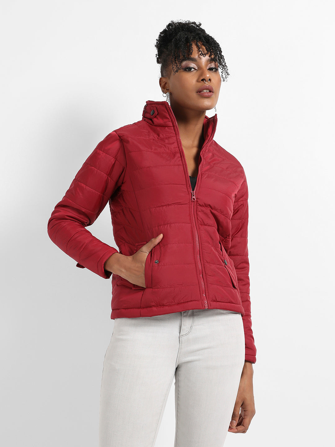 Puffer Jacket With Flap Insert Pockets