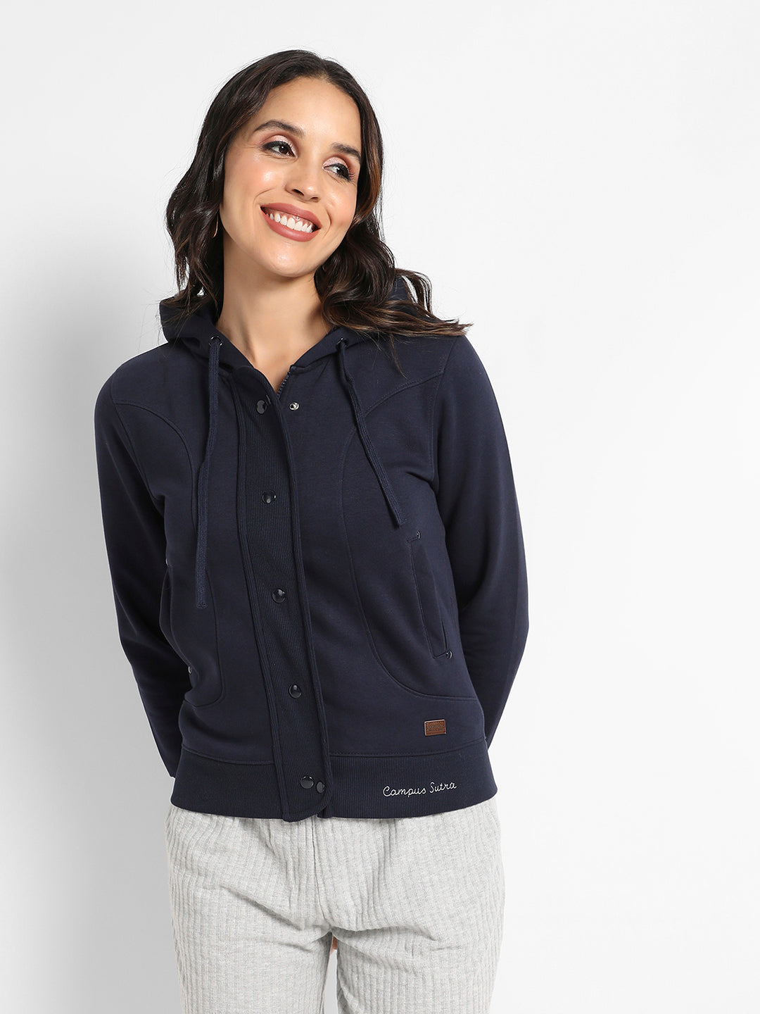 Hooded Jacket With Angled Open Pockets