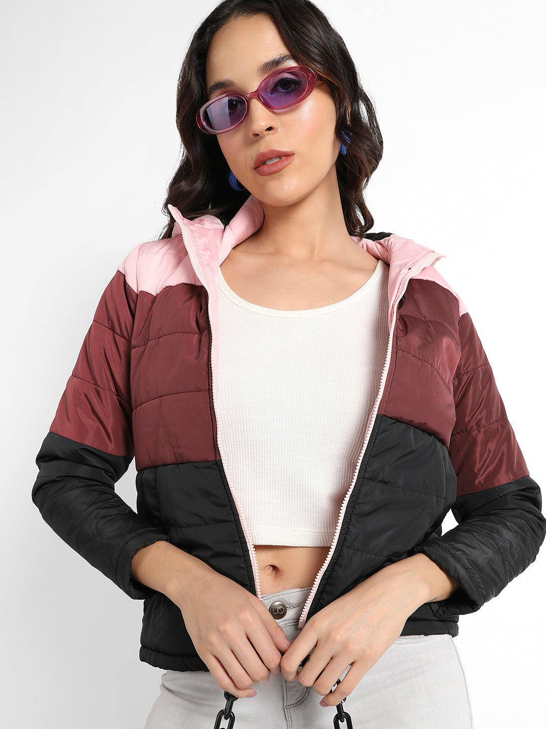 Double-Lined Colourblock Puffer Jacket
