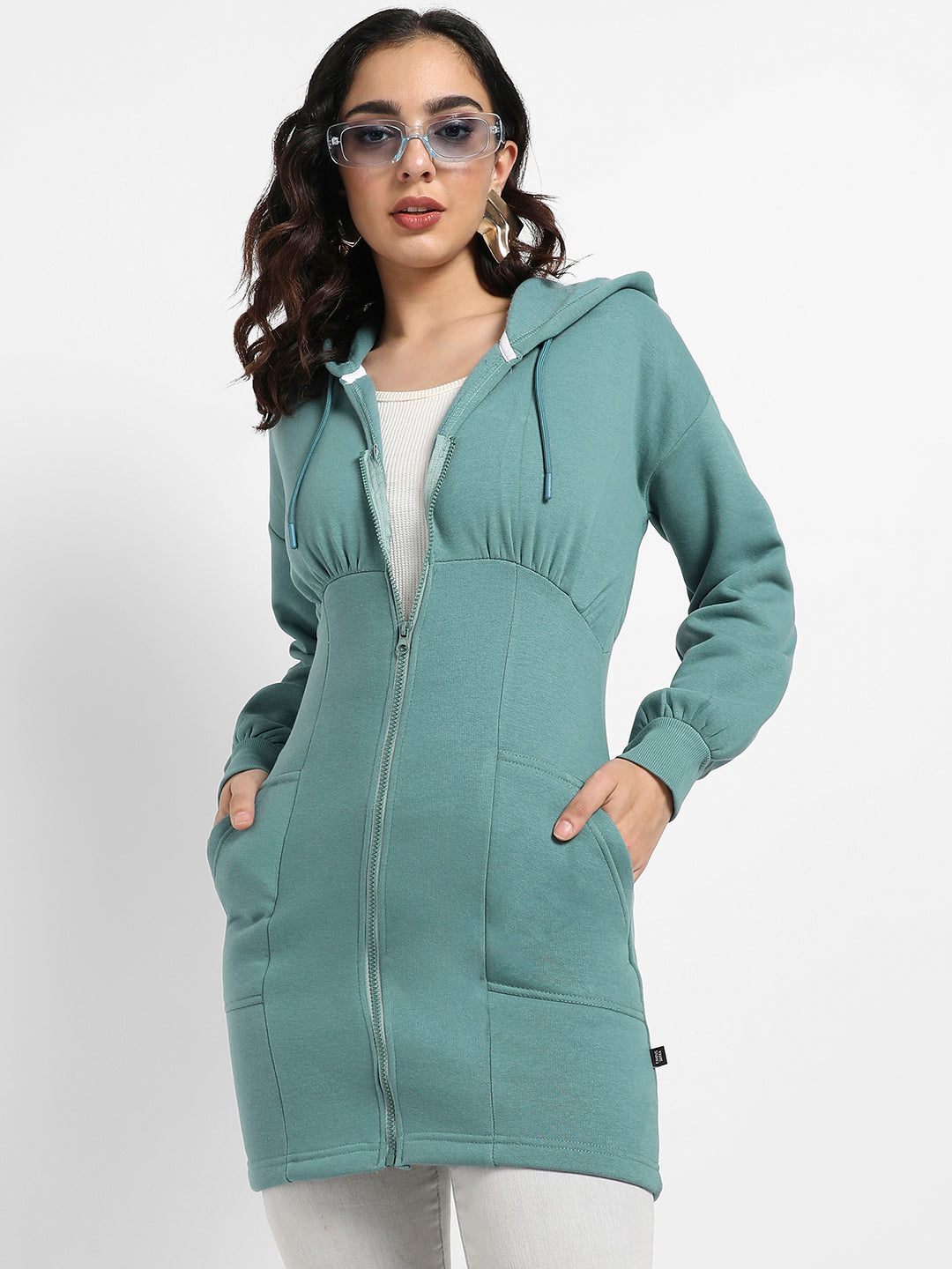 Hooded Bodycon Dress With Insert Pockets