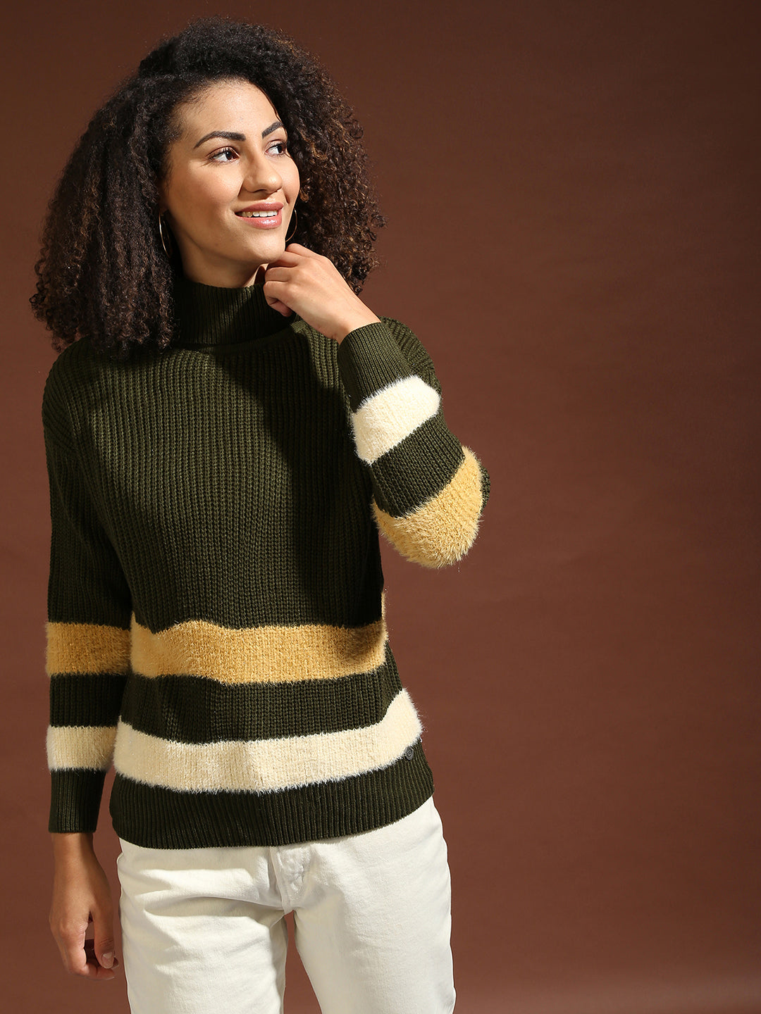Relaxed Contrast Panel Pullover Sweater