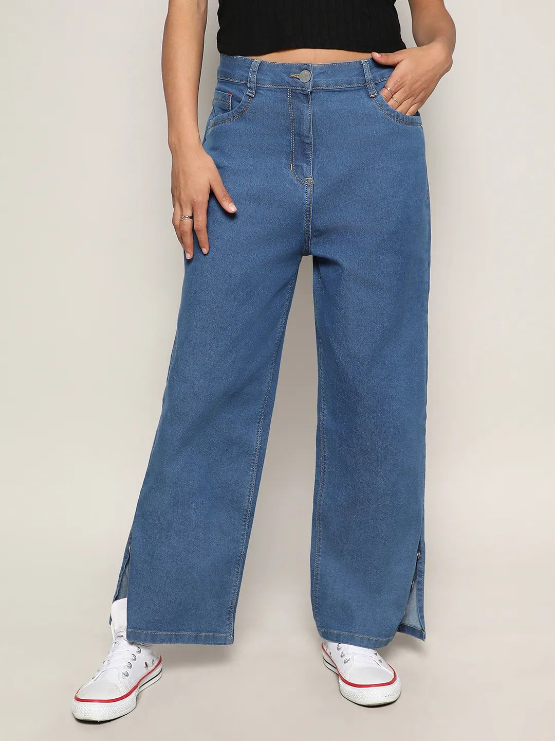 Mid-Rise Baggy Denim Jeans