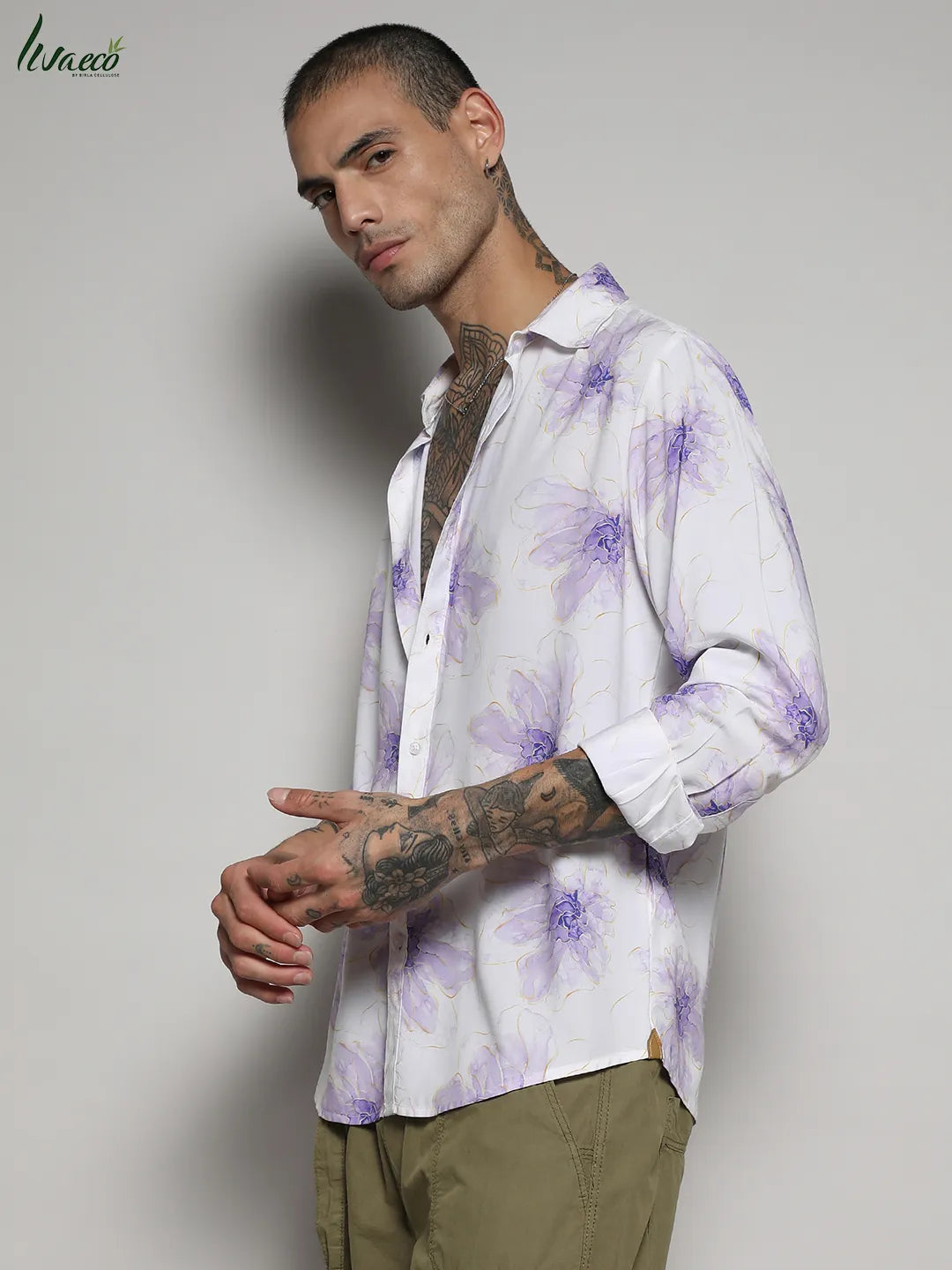 Ecoliva Faded Floral Strokes Shirt
