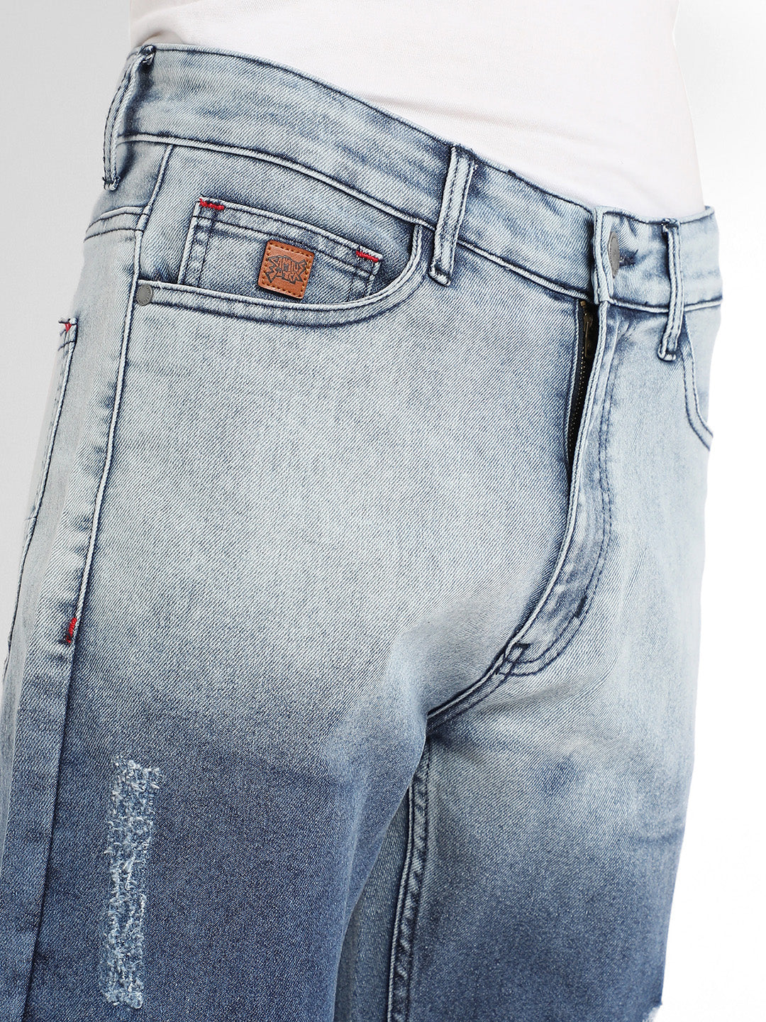 Men's Blue Contrast Ombre Denim Jeans
