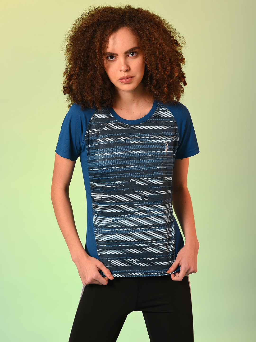 Abstract Striped Activewear T-Shirt