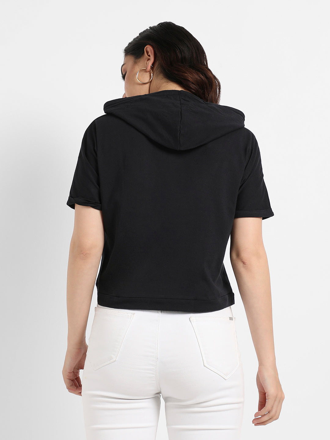 Solid Hooded Top
