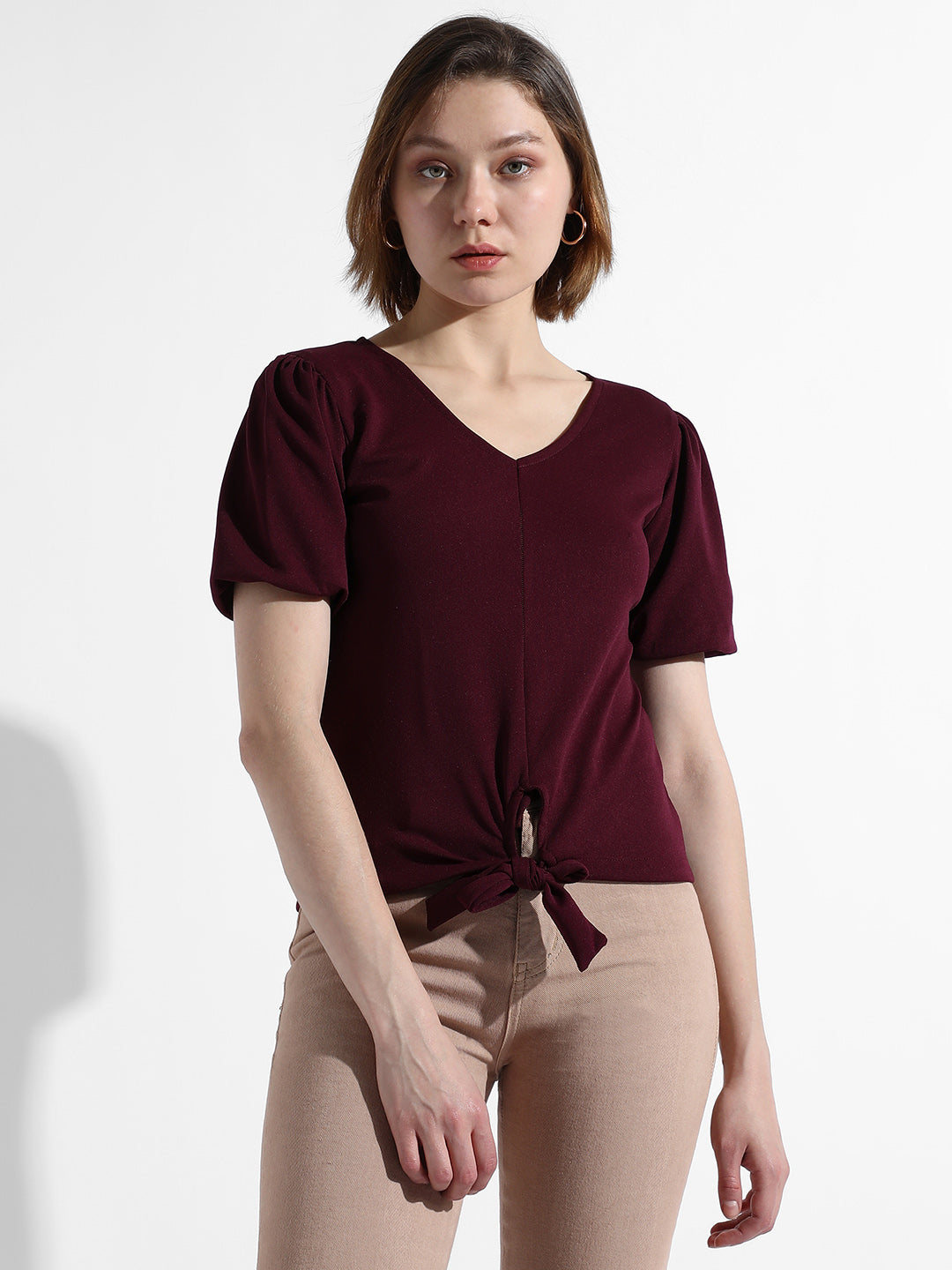 Solid Top With Tie-Up Detail