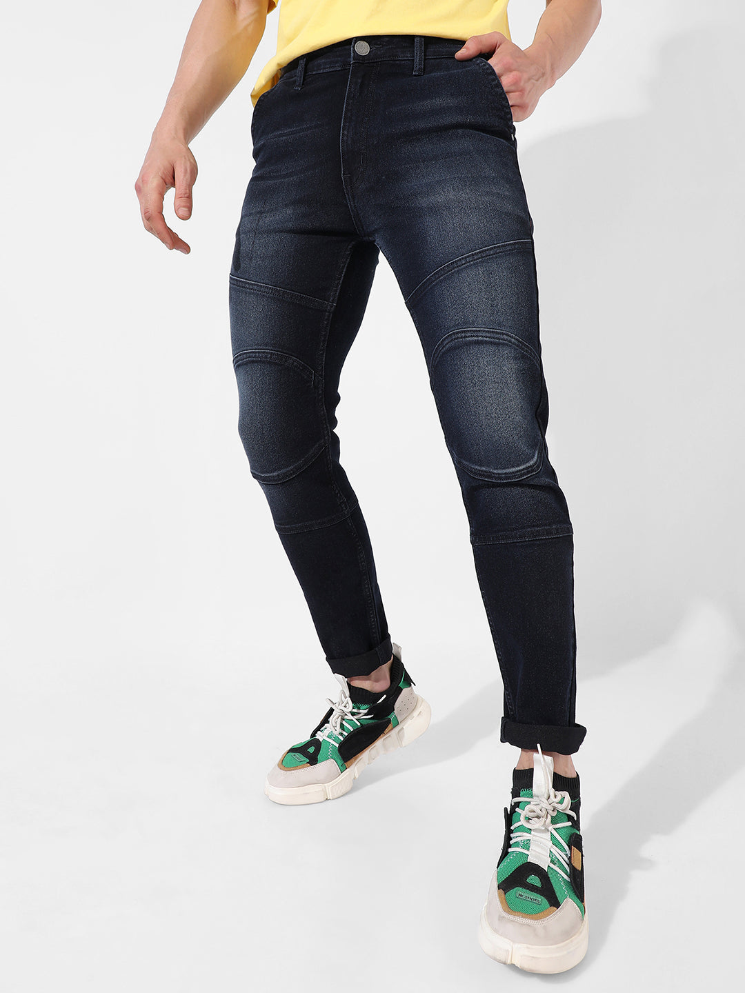 Self-Design Patched Denim Jeans