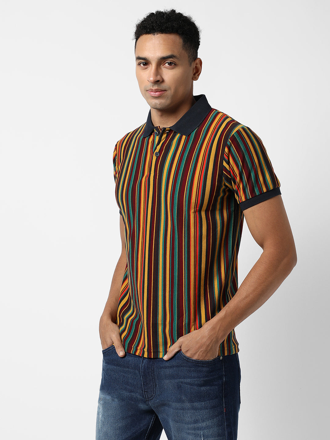 Candy Striped Polo T-Shirt
