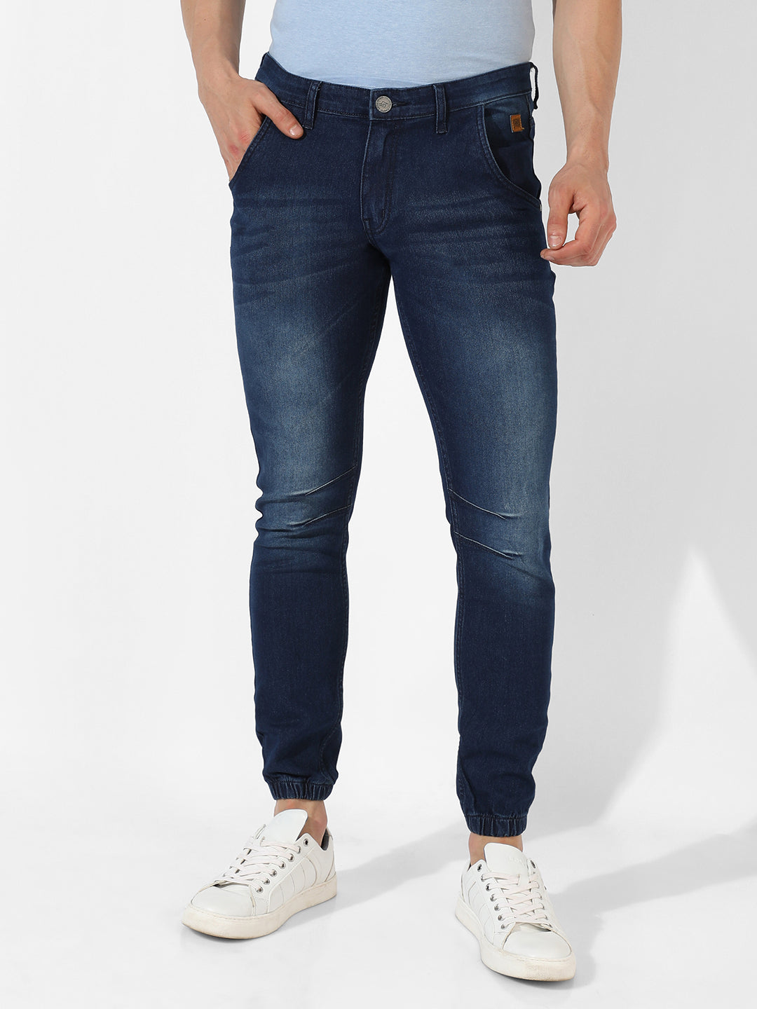 Cinched Hem Denim Jeans