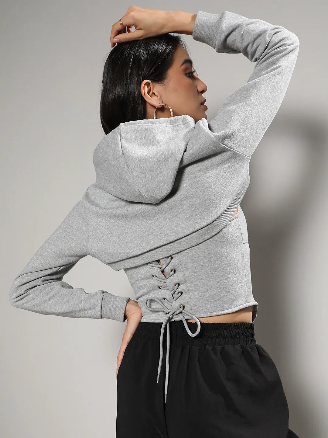 Corset Top With Ultra Cropped Hoodie