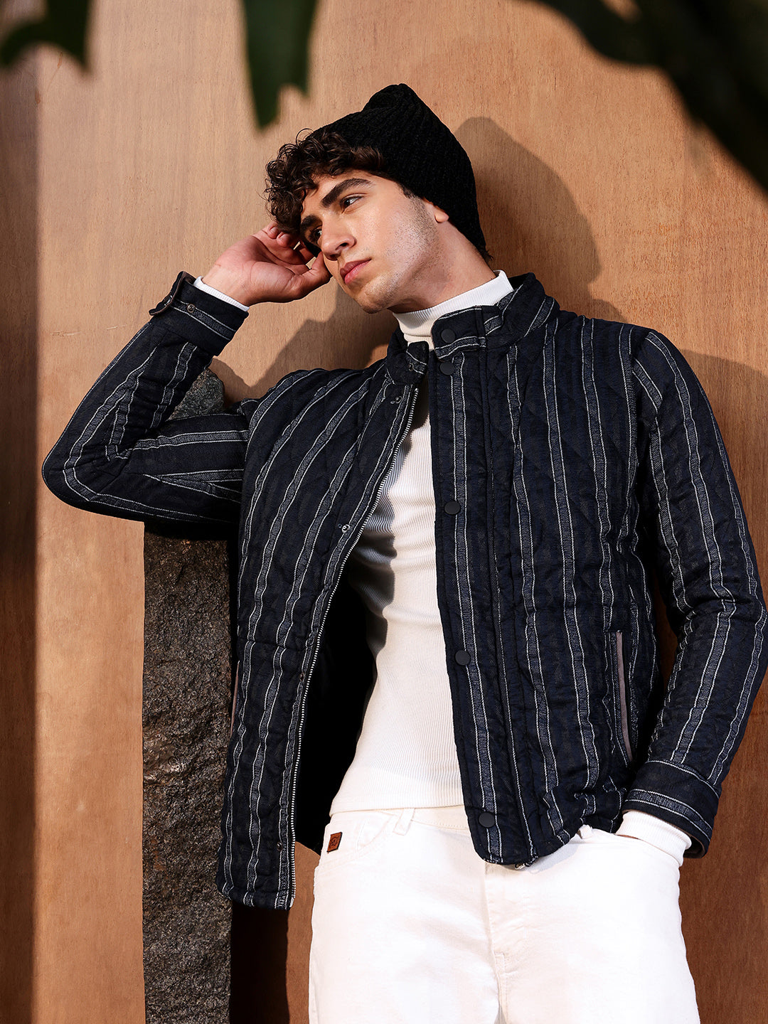 Fleece Block Denim Jacket