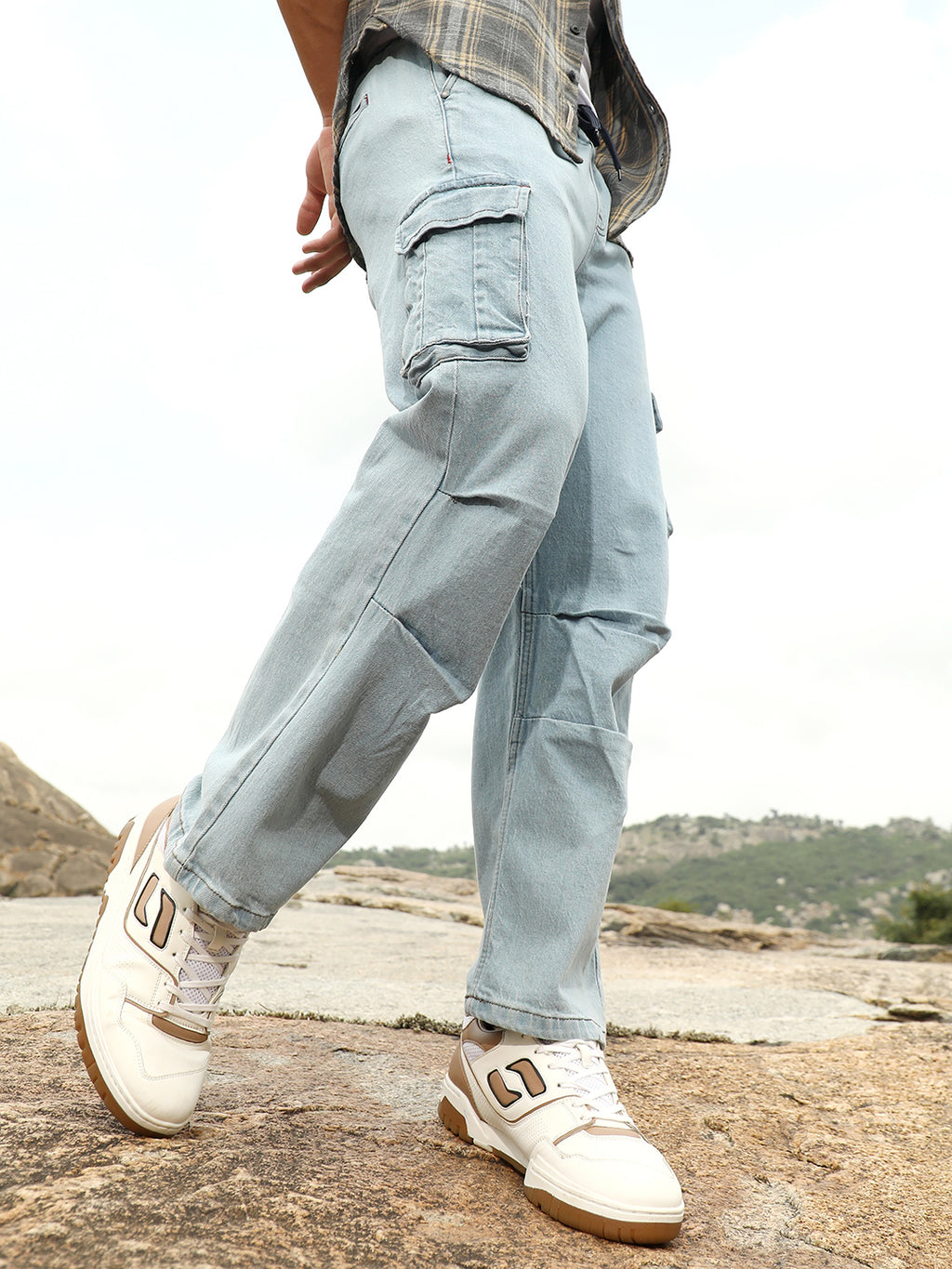 Straight-Leg Parachute Denim Jeans