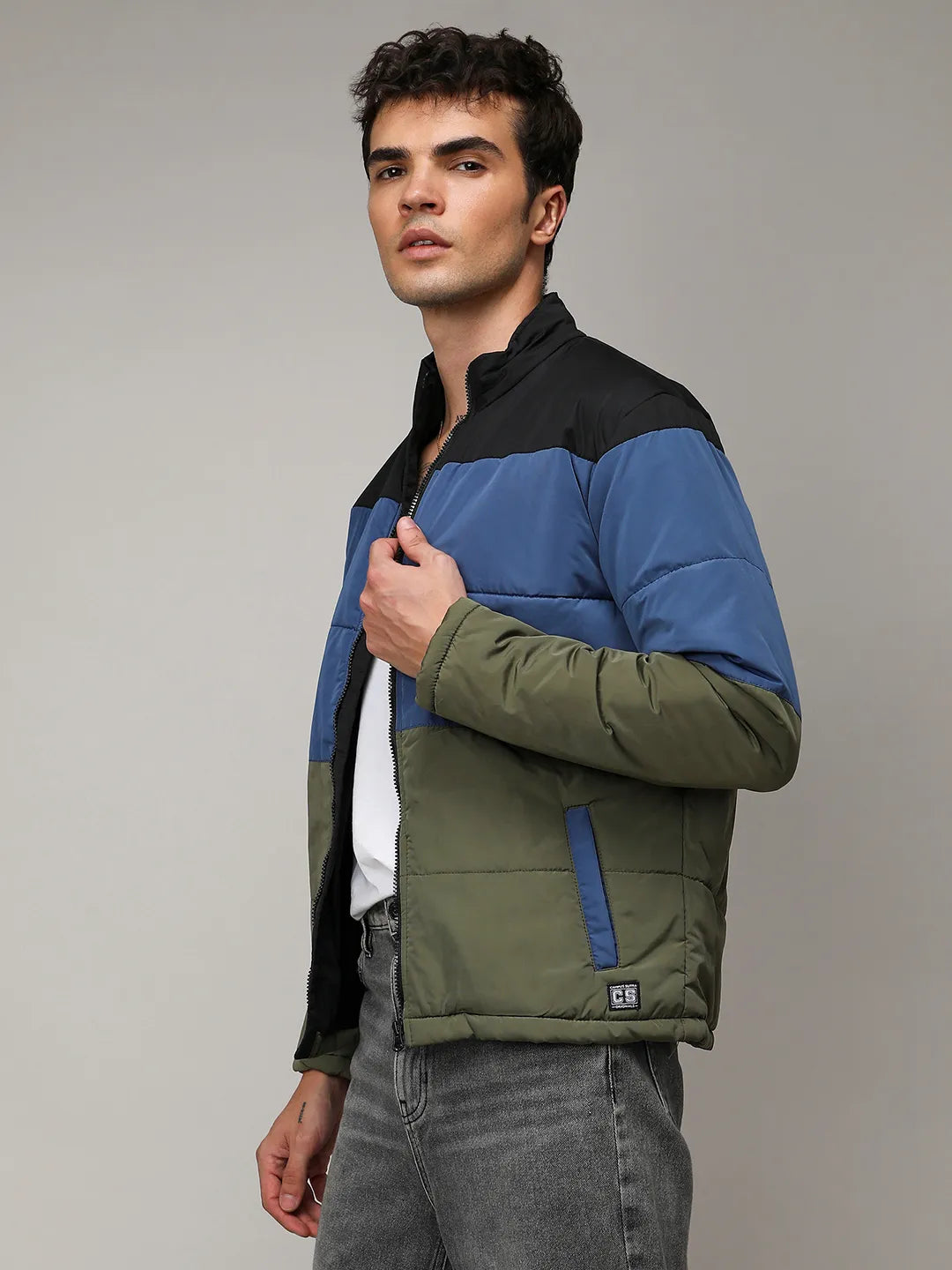 Contrast Panel Puffer Jacket