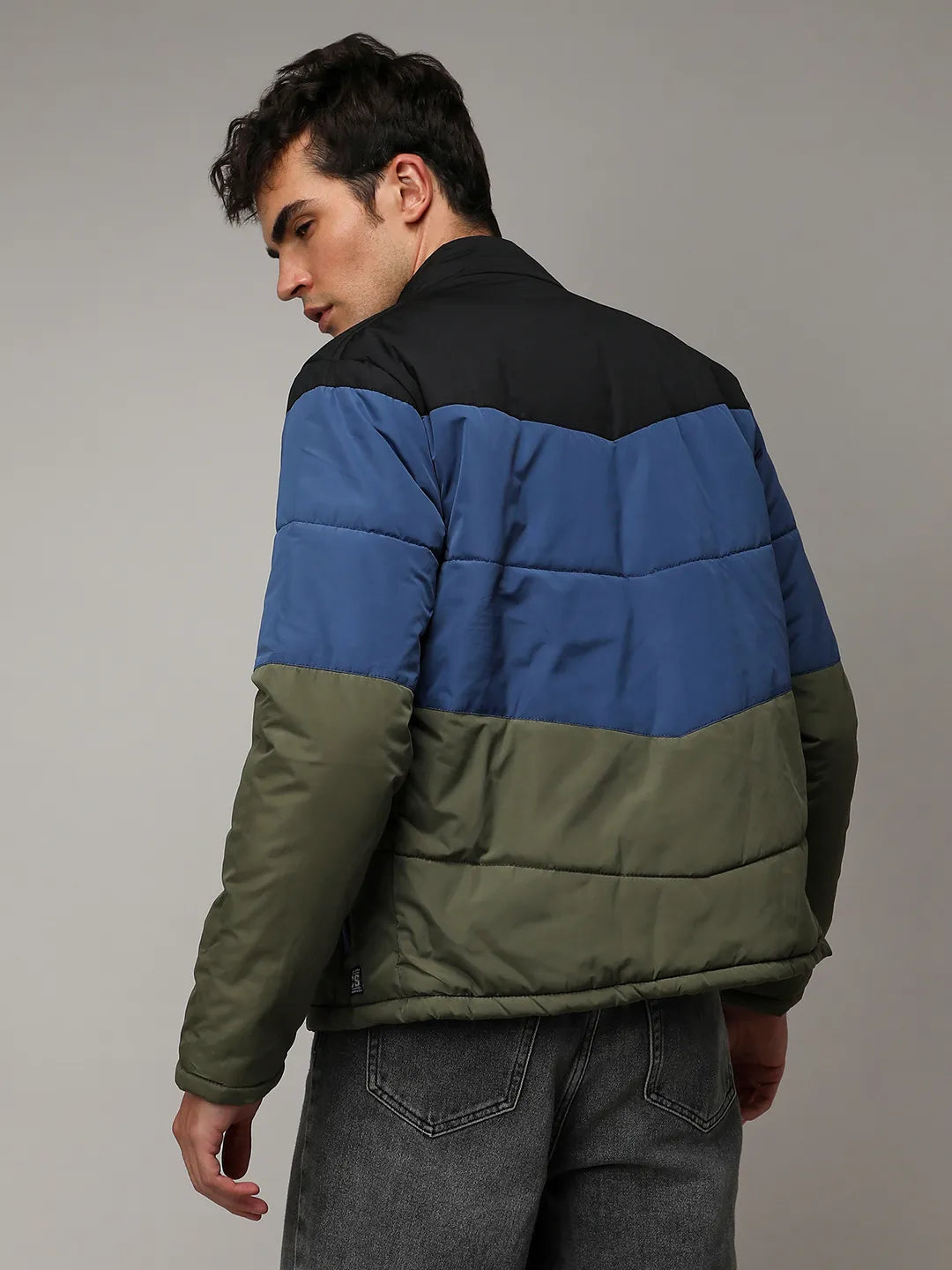 Contrast Panel Puffer Jacket