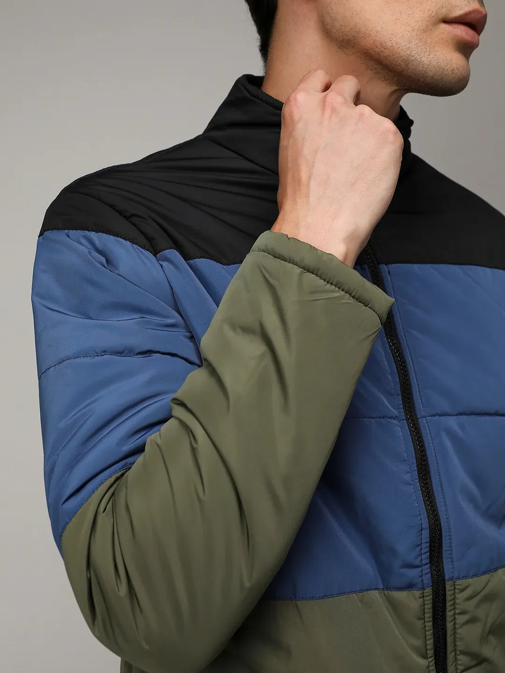 Contrast Panel Puffer Jacket