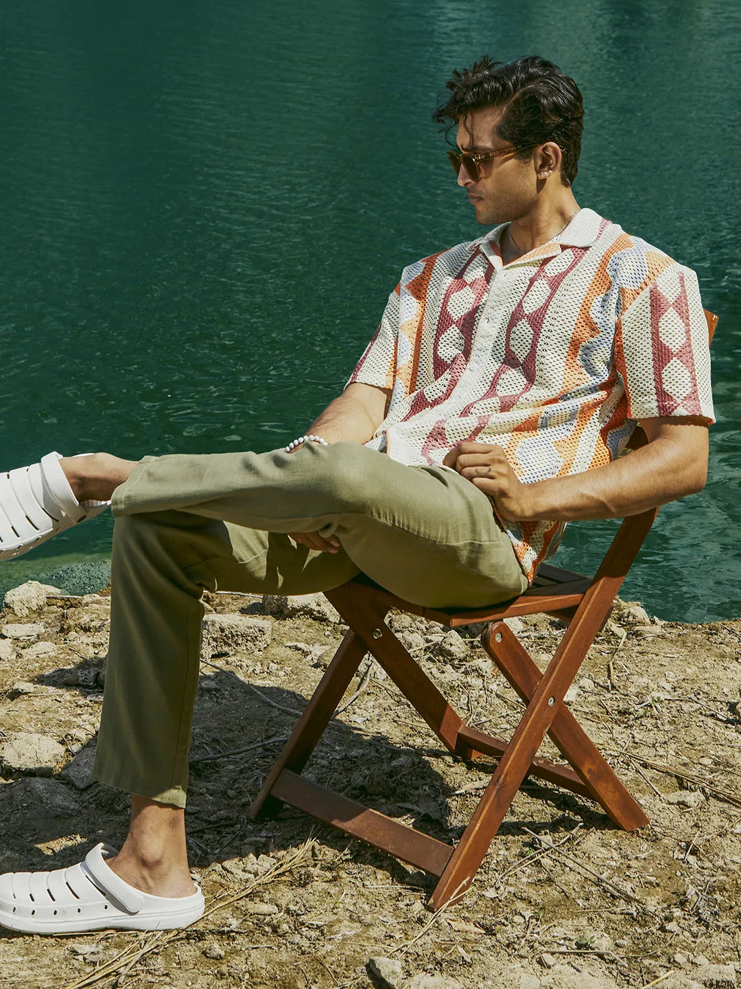 Geometric Block Oversized Shirt