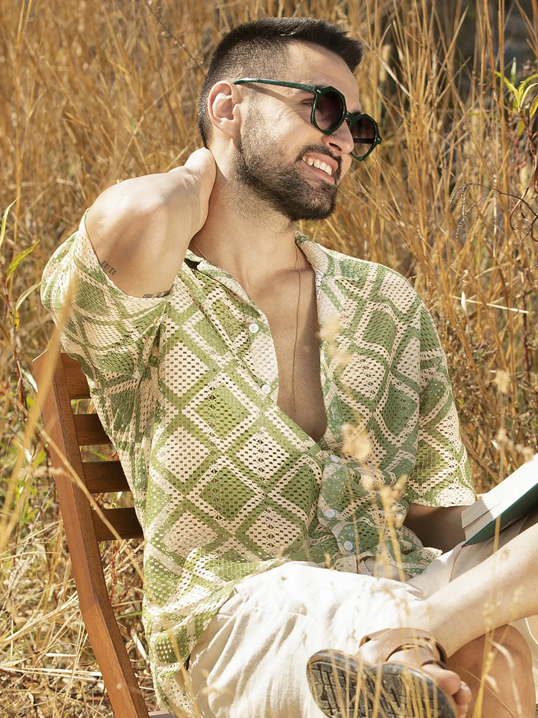 Geometric Block Oversized Shirt