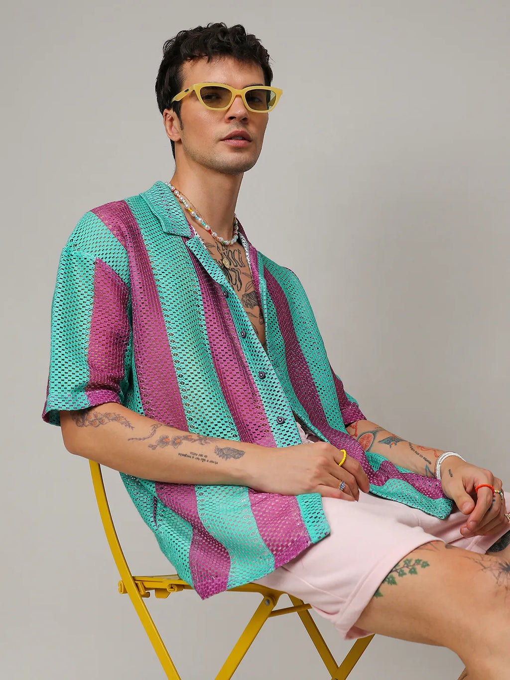 Balanced Striped Oversized Shirt