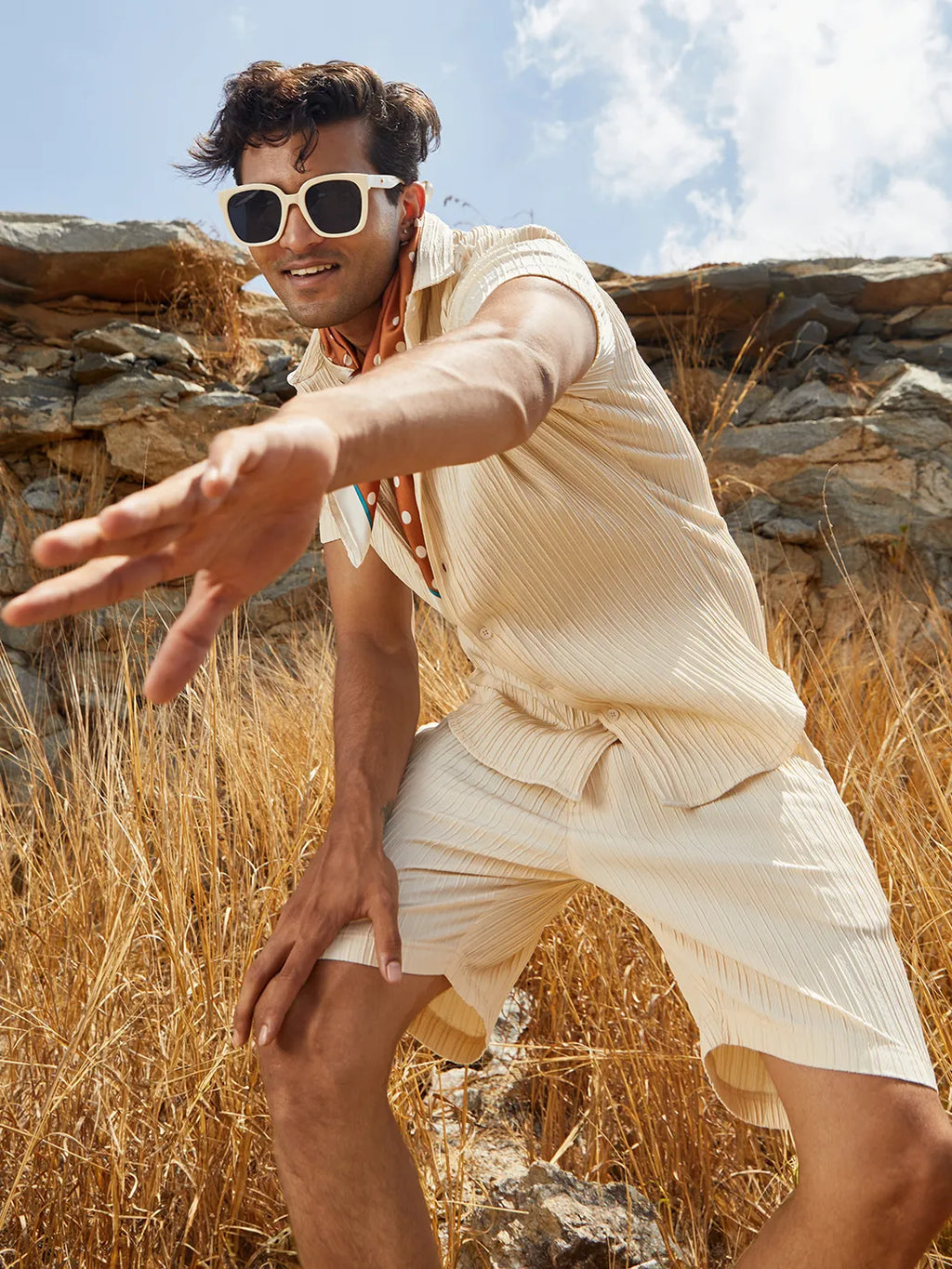 Self-Design Striped Co-Ord Set