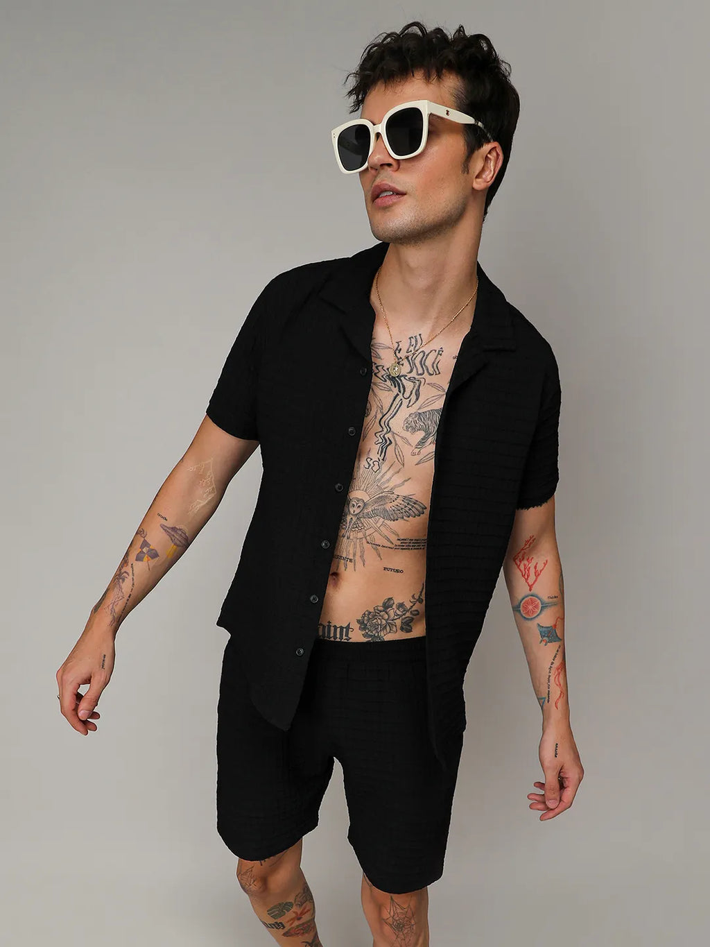 Textured Graph Check Co-Ord Set