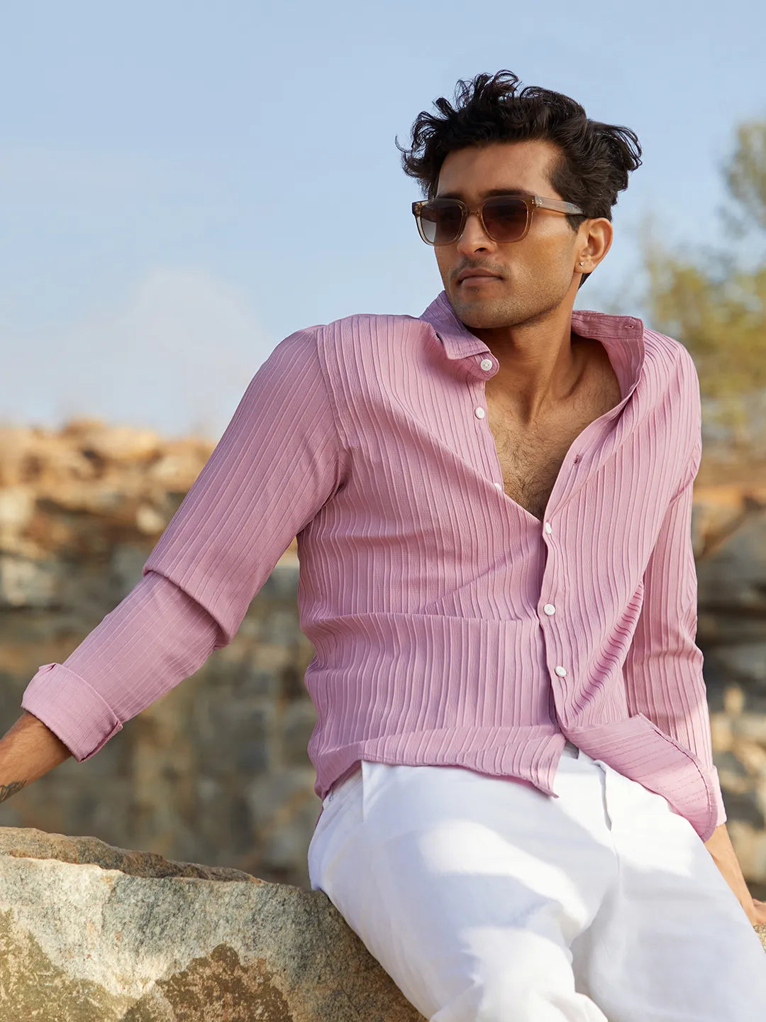 Polo Shirt Pink Colour Shirt Matching Jeans ₹899 Campus Sutra