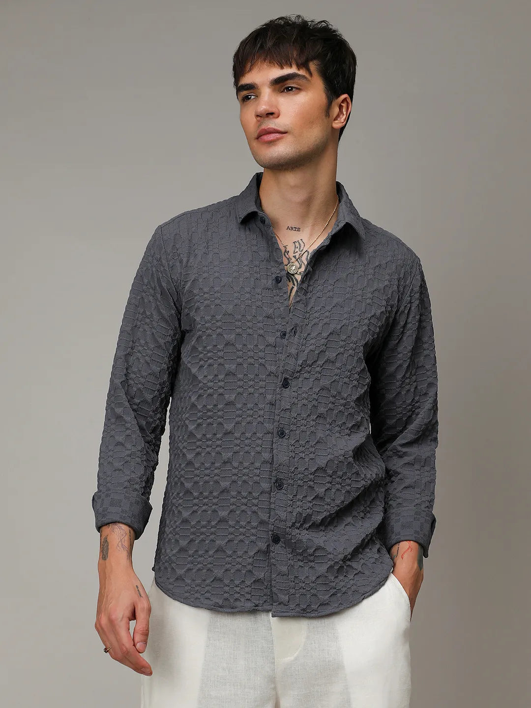 Embossed Geometric Shirt