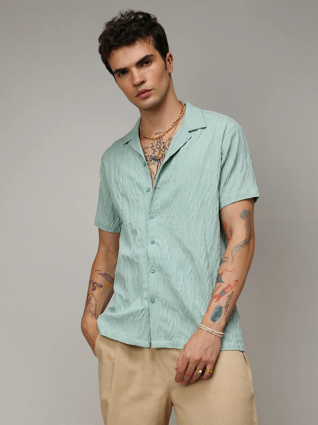 Grain-Textured Shirt