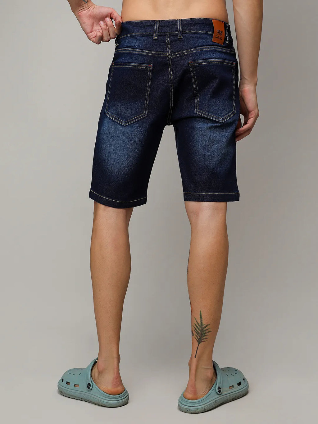 Distressed Rolled Hem Denim Shorts