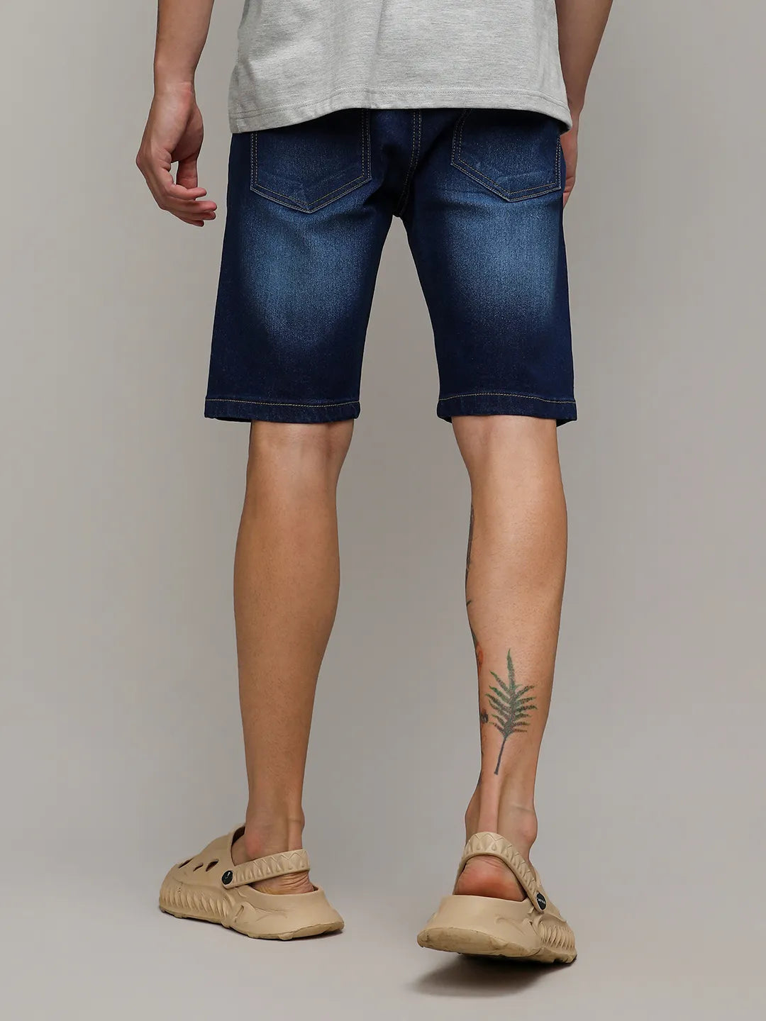 Minimal Distressed Denim Shorts