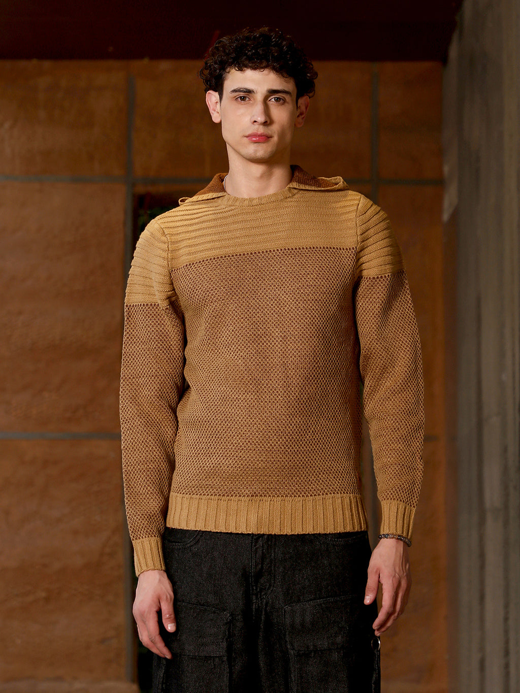 Textured Knit Pullover Sweater