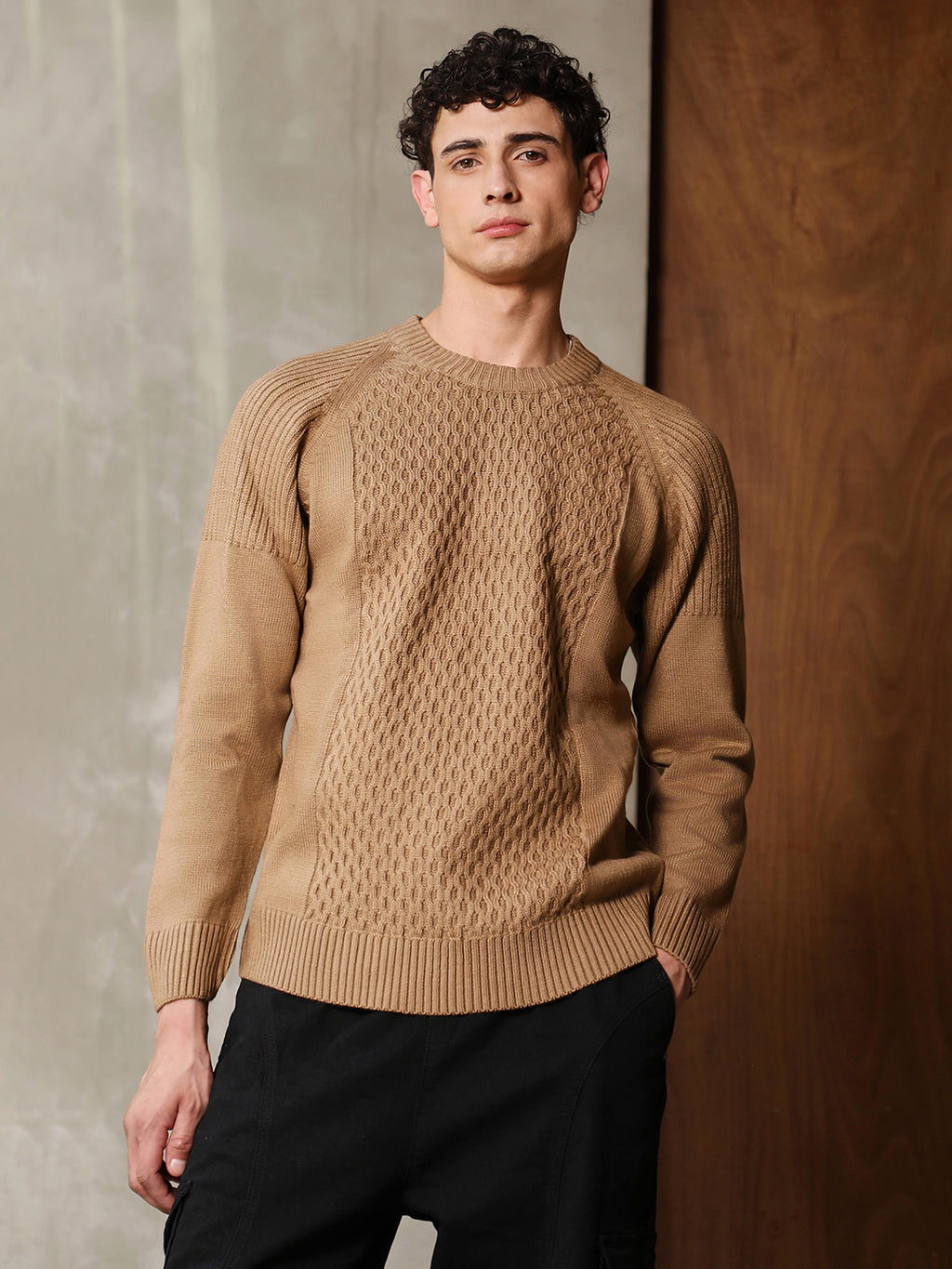 Hive-Knit Pullover Sweater