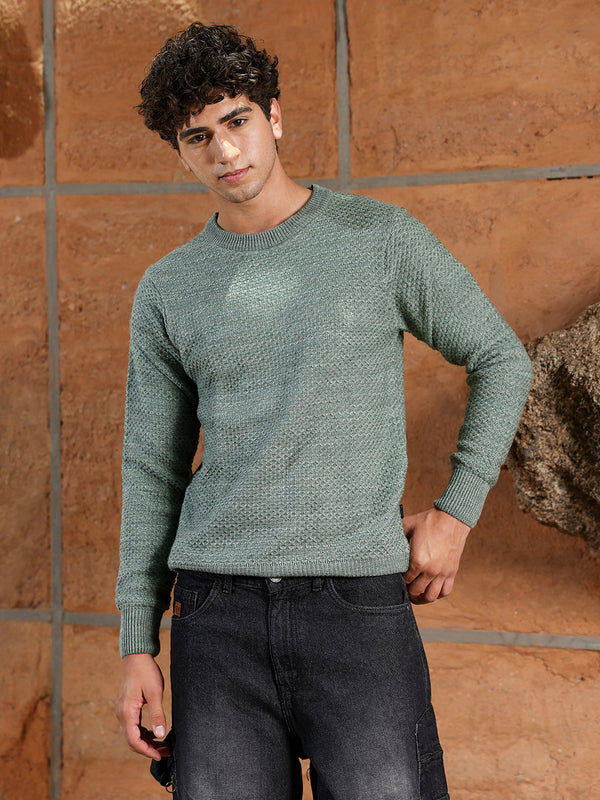 Textured Knit Pullover Sweater