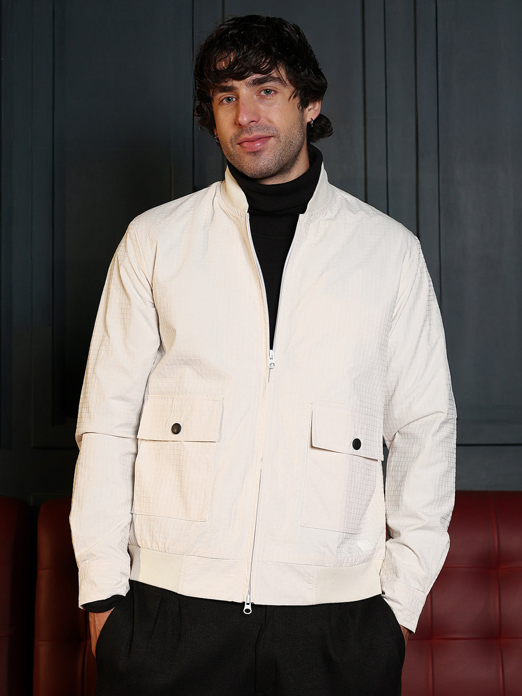 Zip-Front Knit Jacket