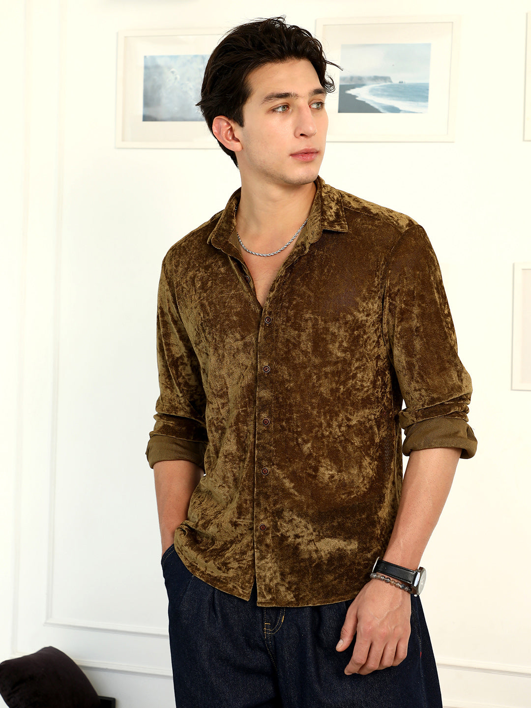 Solid Velvet Shirt