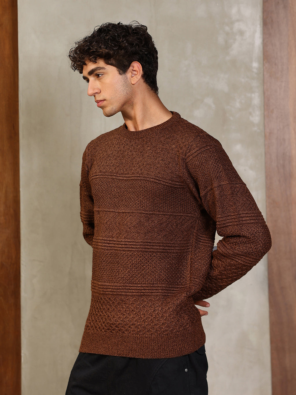 Textured-Knit Pullover Sweater