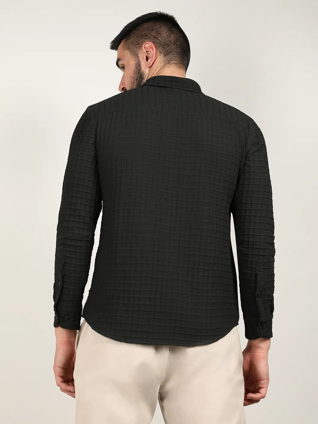 Embossed Graph Check Shirt