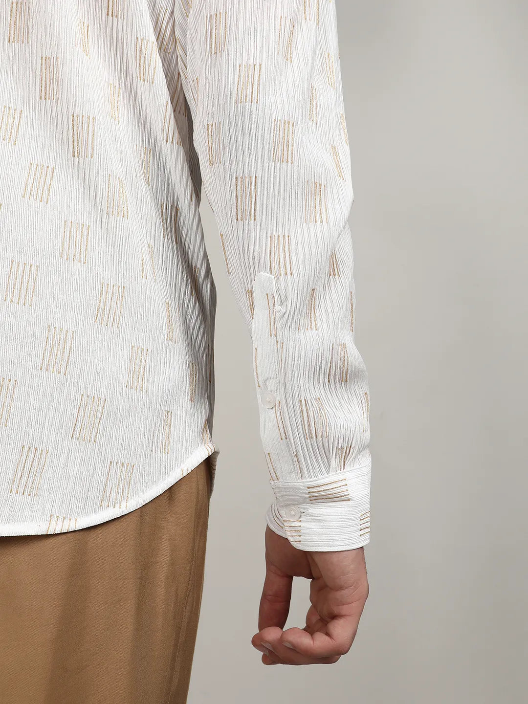 Foil-Pleated Shirt