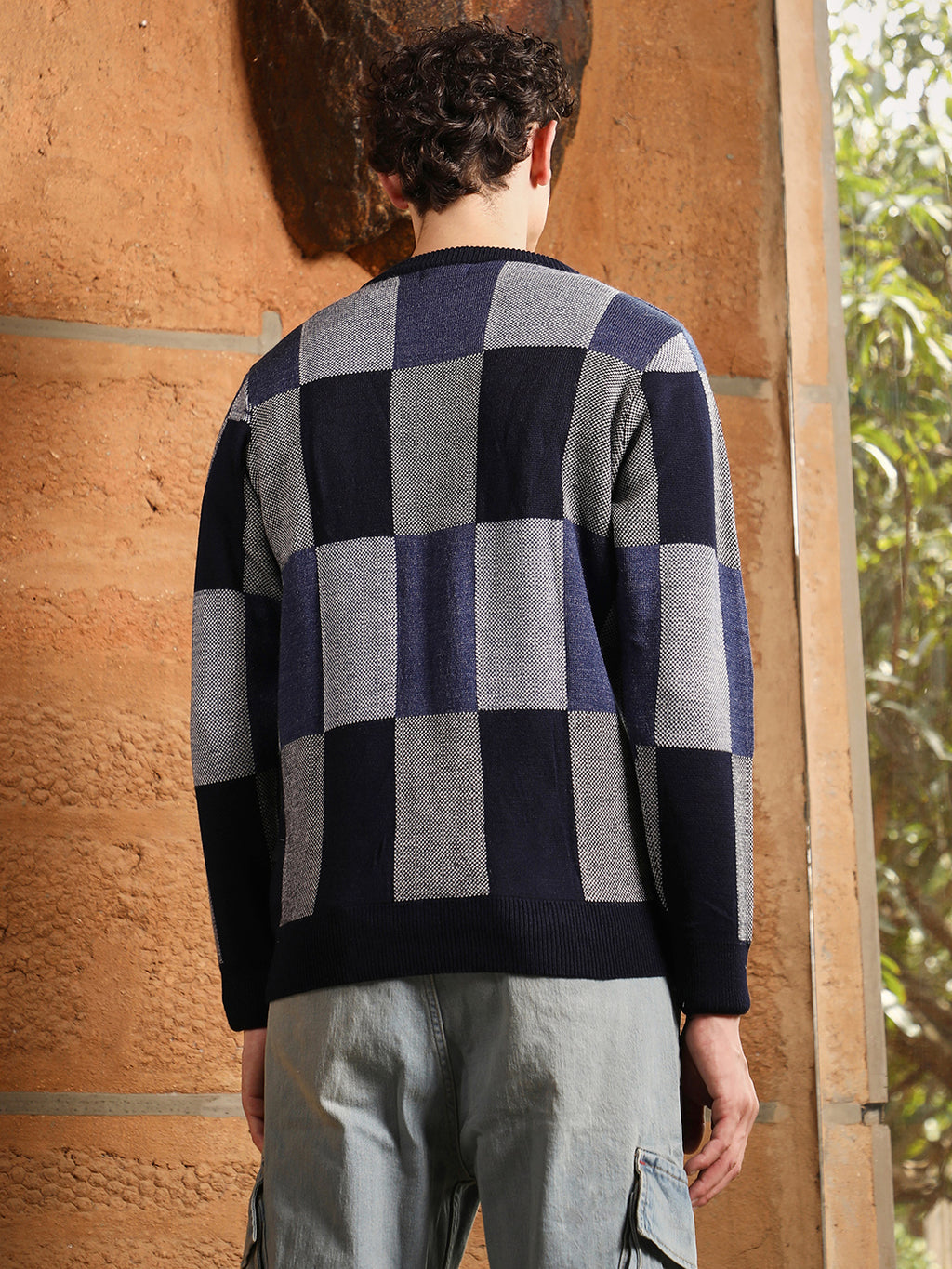 Block Check Pullover Sweater
