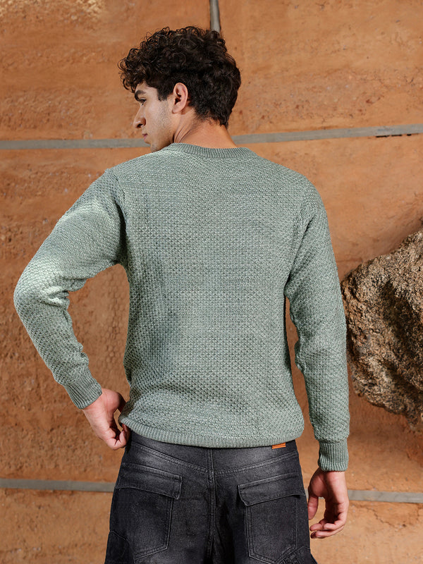 Textured Knit Pullover Sweater