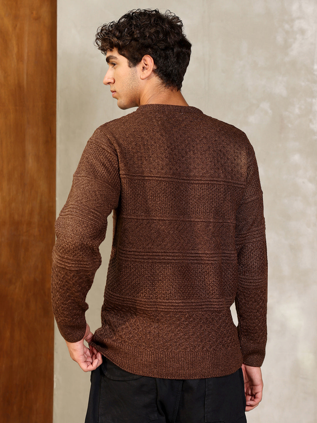 Textured-Knit Pullover Sweater