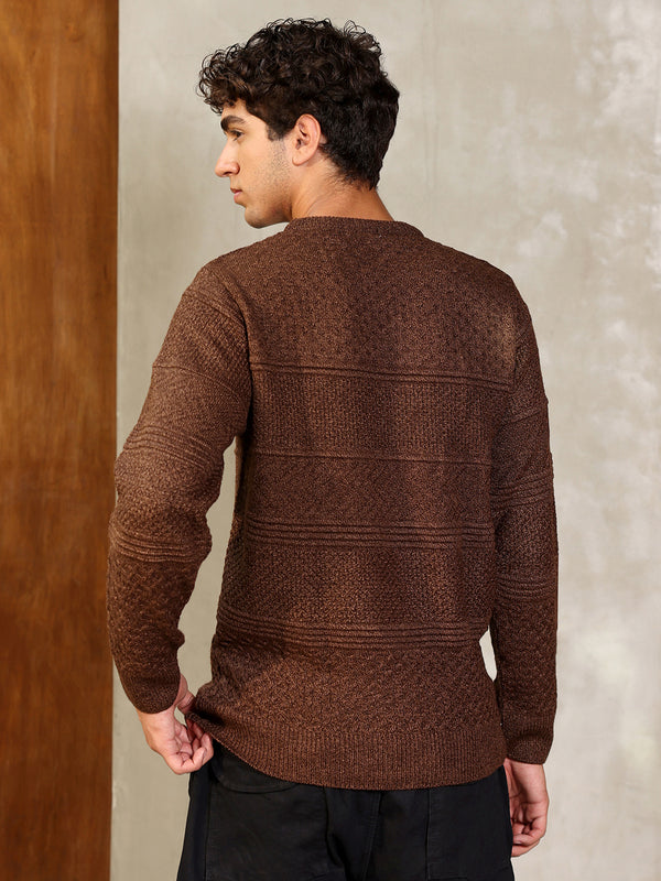 Textured-Knit Pullover Sweater