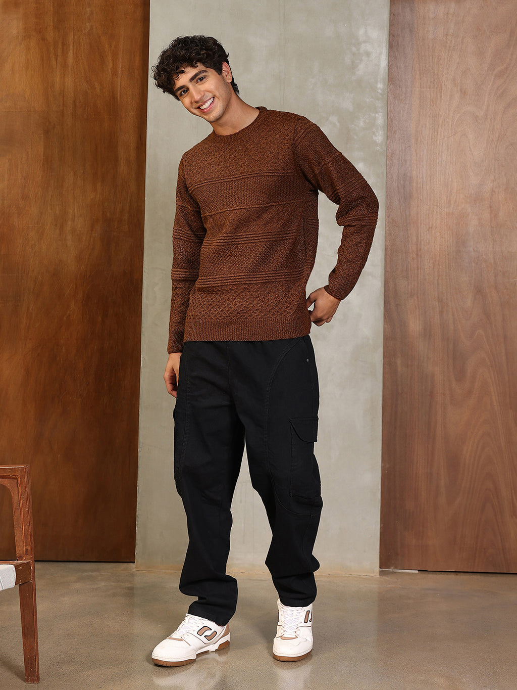 Textured-Knit Pullover Sweater