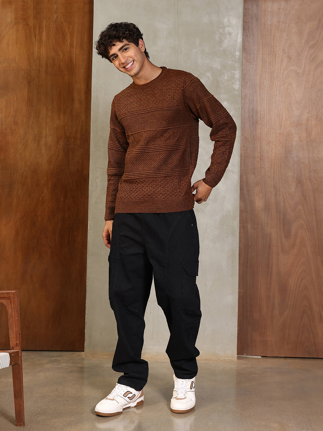 Textured-Knit Pullover Sweater