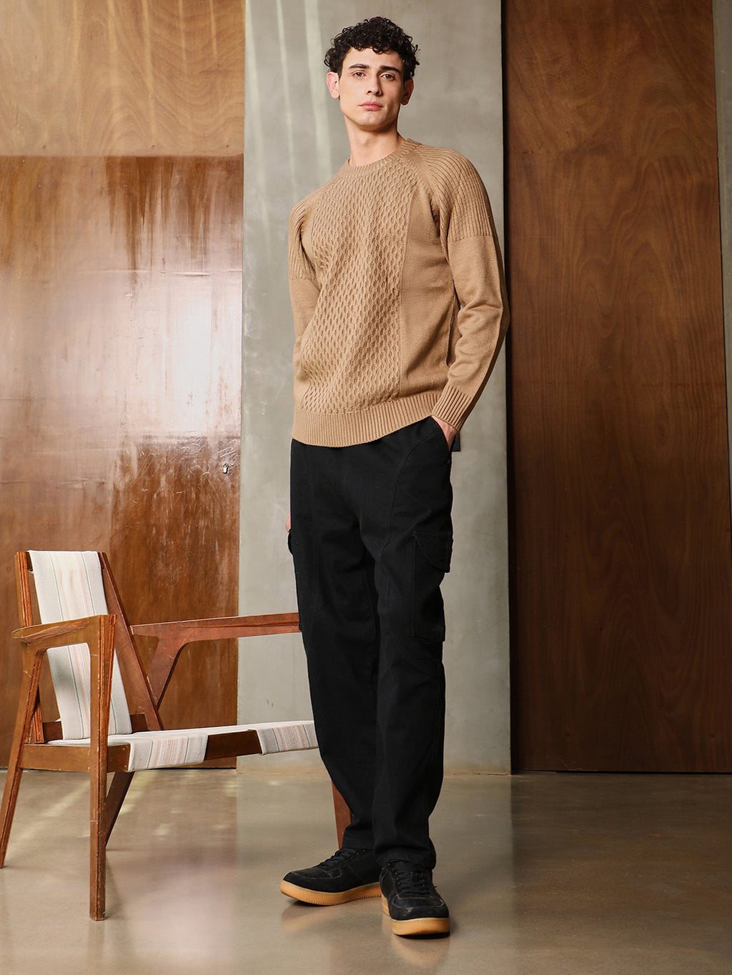 Hive-Knit Pullover Sweater