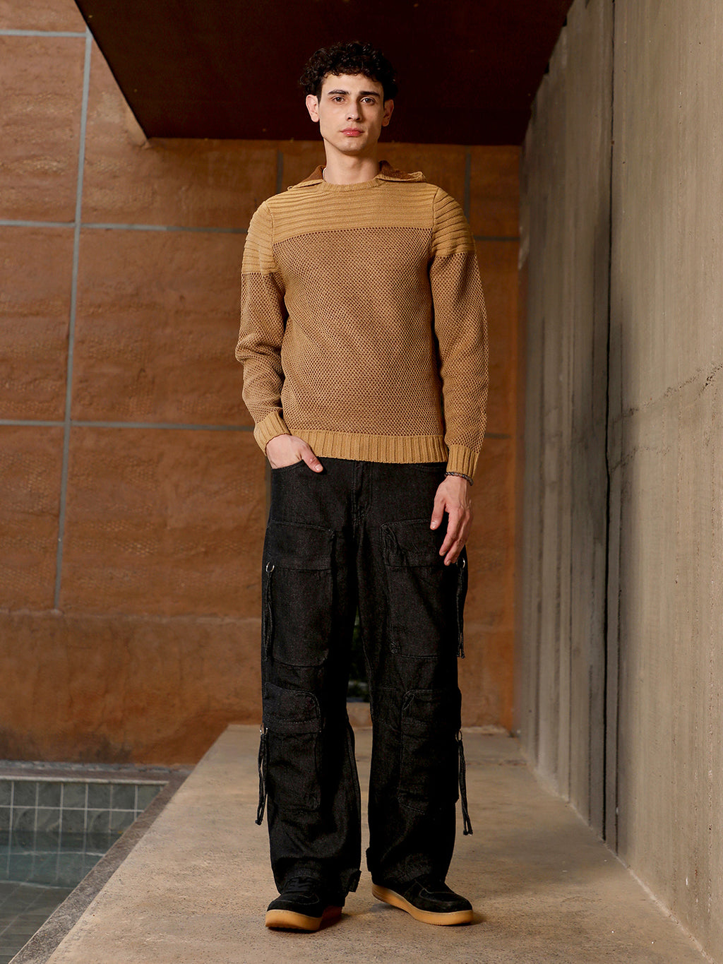 Textured Knit Pullover Sweater