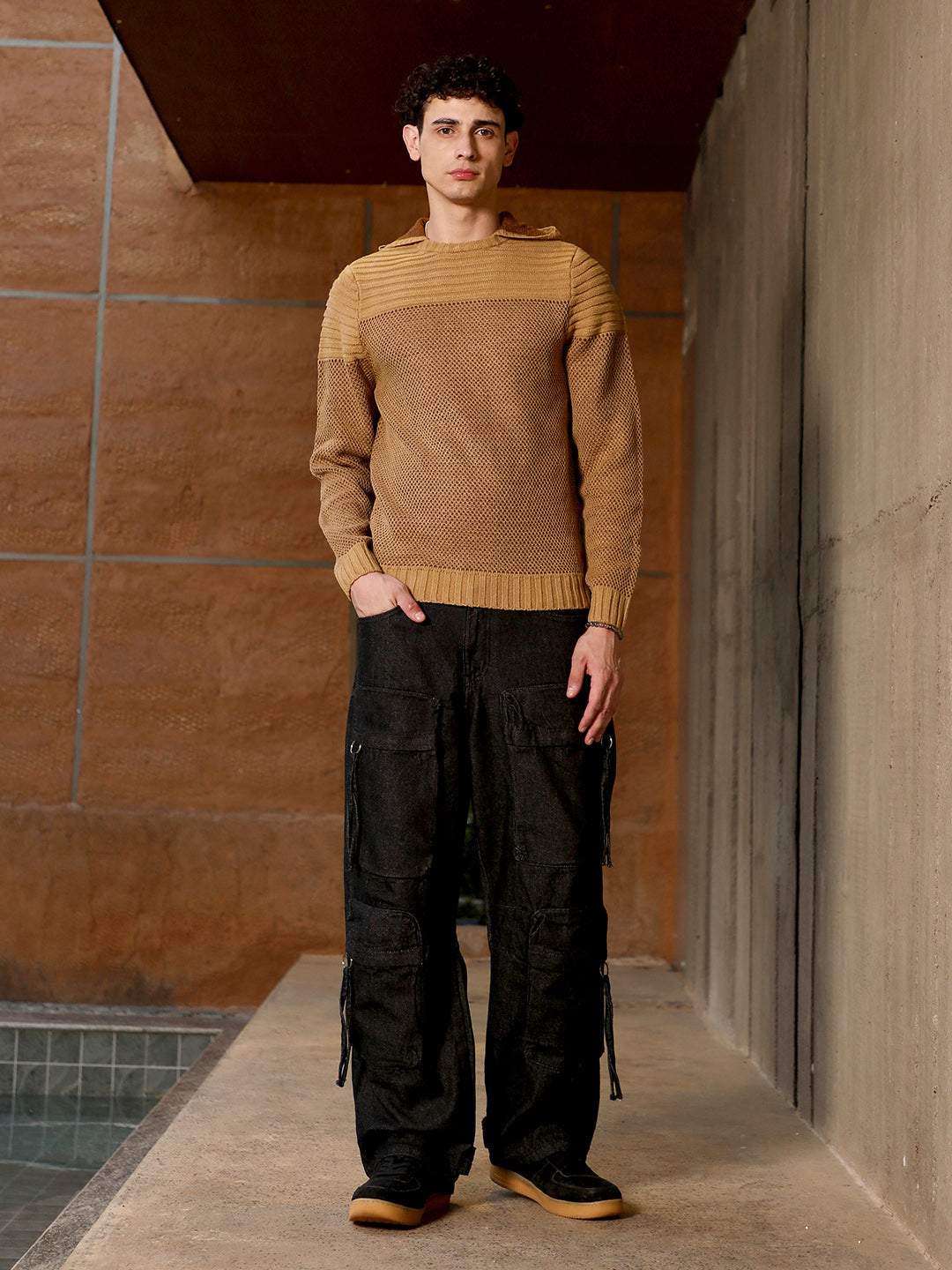 Textured Knit Pullover Sweater