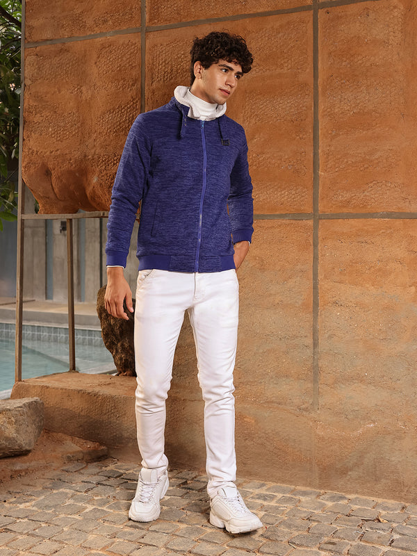 Heathered Jacket With Fleece Detail