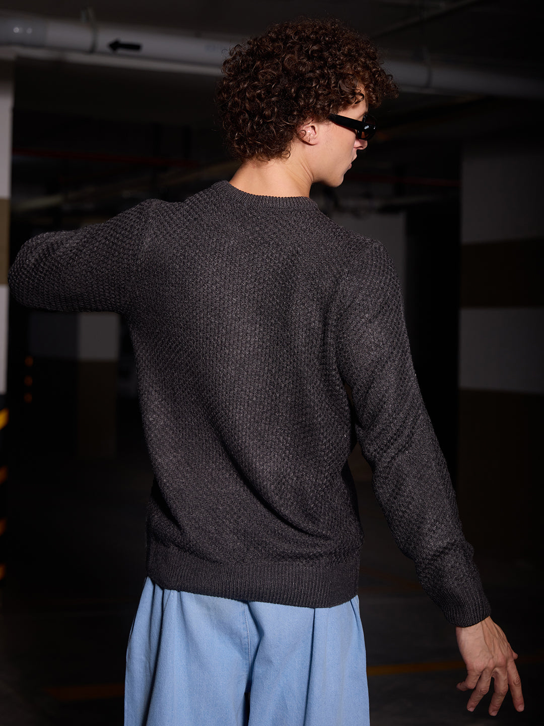 Solid Knitted Pullover Sweater