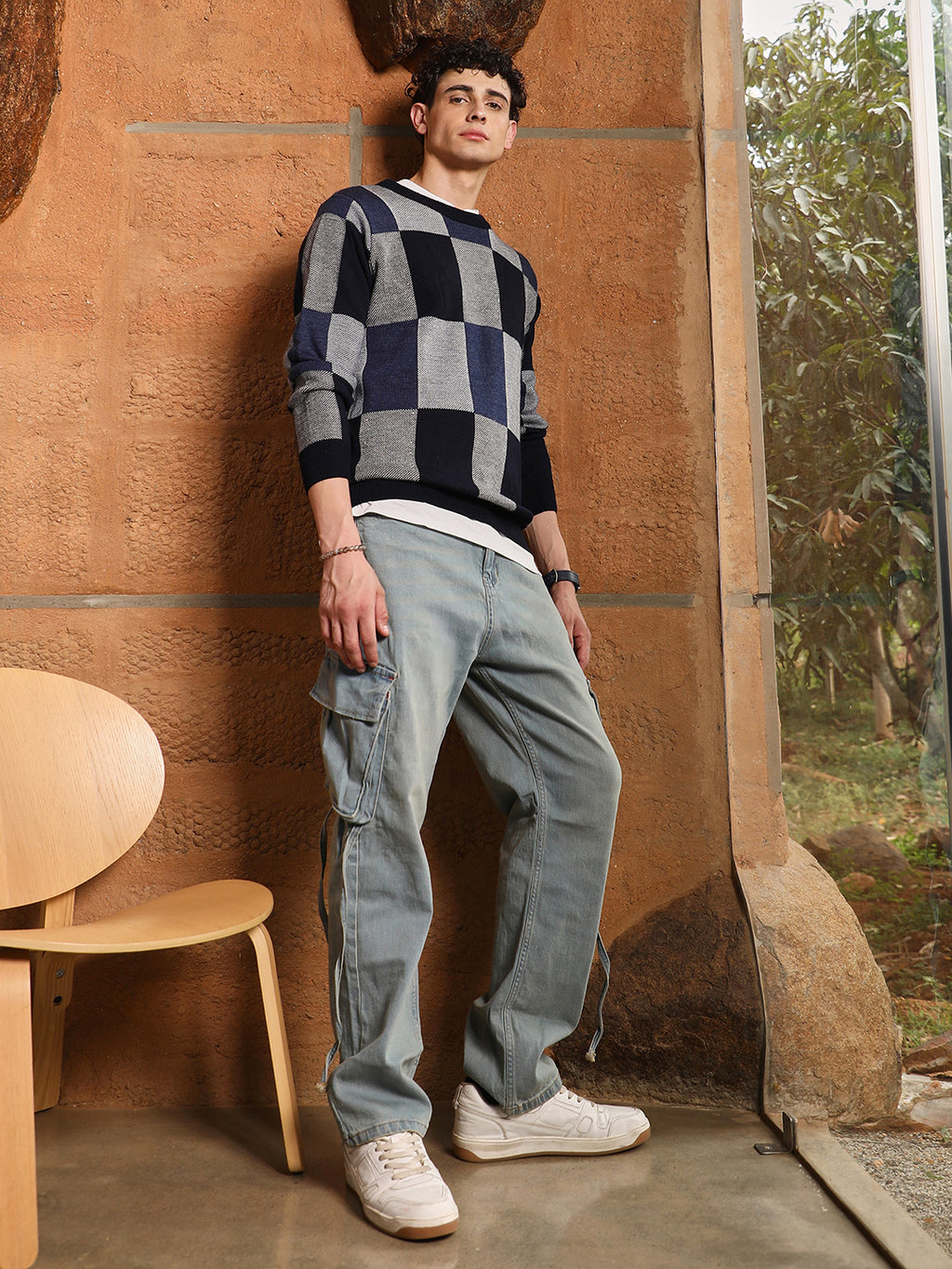 Block Check Pullover Sweater